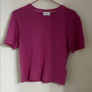 MARELLA Pink Short-Sleeve Crewneck Sweater